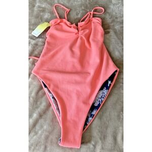 Maaji Women Size Large Reversible Floral One Piece Cheeky Swimsuit Tropical